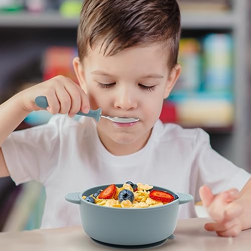 Eascrozn H-202401 Toddler Utensils, 6 Pack Kids Silverware Set With Silicone Handle, 18/8 Stainless Steel Children Safe Forks And Spoons, Dishwasher Safe thumb #3