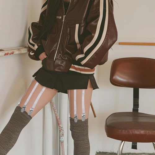 Strumpfhalter Damen Verstellbar Elastische Oberschenkel Strumpfgürtel Oberschenkelgurt Garter Belt übergröße Taillen Strümpfe Mit 6 Metall Strapsen Clips Für Strumpfhalter Damen Mädchen Bräute