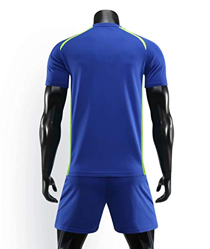 yingfeg bb Youth Kids Soccer Uniforms Team Jersey w/Athletic Shorts for Men Stadium Jersey Blue M