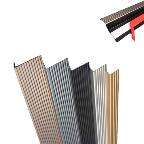 MACAGGTNTU Perfil De Borde De Escalera 100cm Perfil Angular Autoadhesivo Tira Antideslizante 5/6/7cm Protección para Bordes De Escaleras ﻿(Grey,W1 1/8in/3cm)