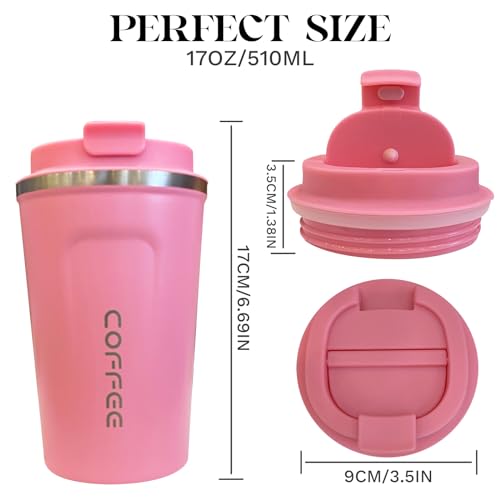 Image of Insulated Travel Coffee Mug, Stainless Steel Coffee Cup with Leakproof Lid | Double-wall insulation keeps drinks hot or cold for hours, with a leakproof lid and portable stainless steel design