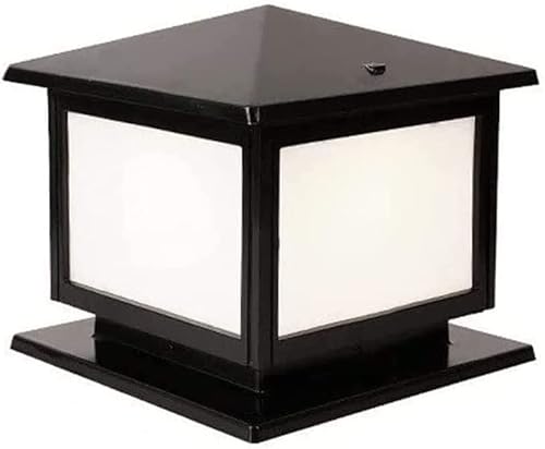 MYUYEE Luci a Colonna retrò industriali E27 Impermeabili per Esterni luci a Colonna in Alluminio temperato Lampada a Colonna in Vetro per Patio luci Esterne,30 * 30 * 27 cm