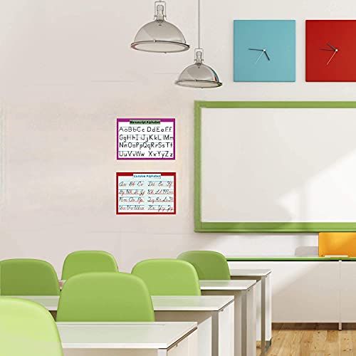 Dfzus Cursive & Manuscript Alphabet Writing Chart Educational Posters Set 2 Pack, Great For Early Learning Charts For Preschool, Daycares & Home School Teachers #TOP5