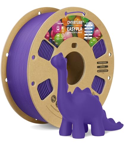 OVERTURE Easy PLA 1.75mm 3D Printer Filament, Easy to Print, 1 kg Cardboard Spool (2.2lbs), Dimension Accuracy +/- 0.03mm, Fit Most FDM (Easy Purple)