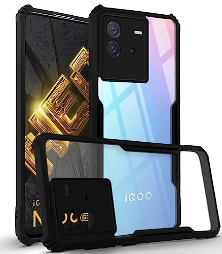 Image of Jkobi Back Cover Case for Vivo iQOO Neo 6 (Shockproof with Polycarbonate Clear Panel | Professional Black)
