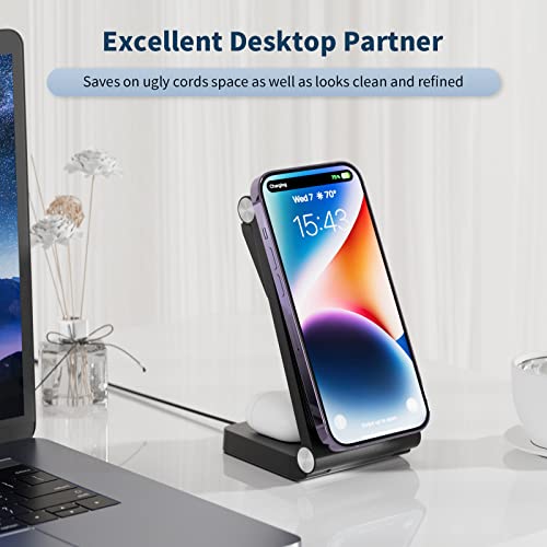 Gejiucai Magnetic Wireless Charger, 3 In 1 Fast Wireless Charging Station For Multiple Devices Apple Watch Ultra 8/7/6/5/4/3/2, For Iphone 14/Pro/Max/Plus/13/12, Airpods 3/Pro/Pro2 #TOP6