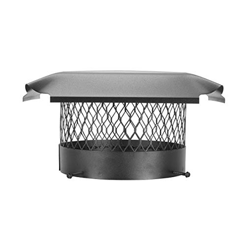 Draft King CBO10 Round Bolt On Black Galvanized Steel Single Flue Chimney Cap, 10 Diameter