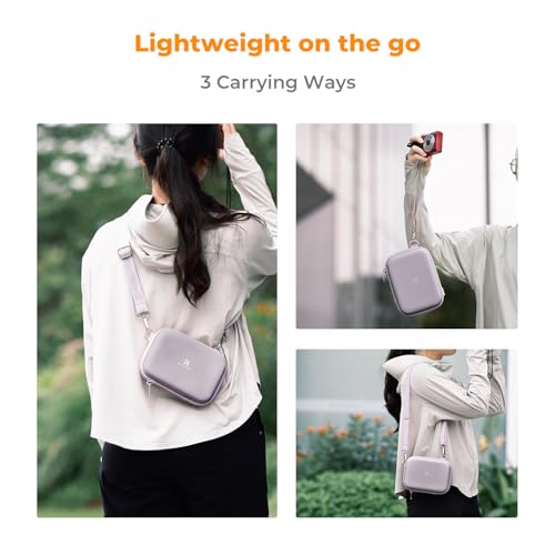 Image of K&F CONCEPT Carrying Case for Digital Camera, Hard Shell Protective Case | EVA material, Water Resistant, for CCD /Sony /Canon Digital Cameras, with Shoulder Strap, Shockproof, Compact size