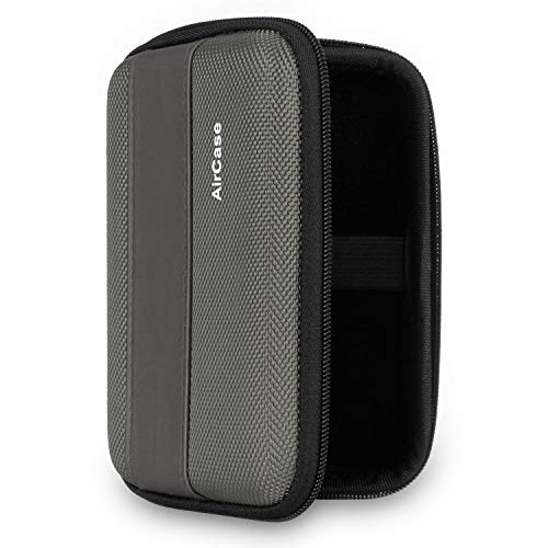 Image of AirCase AP-HDC External Hard Drive Case for 2.5-Inch Hard Drive (Gray) & C41- Earphone Case Pouch & Travel Organizer for Earphone, Pen Drives, Memory Card, Data Cable (Red Zip)