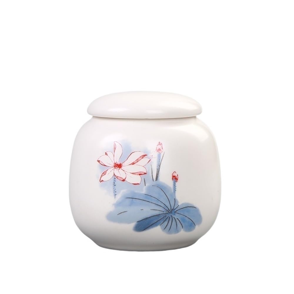 Bx9rE7tK3g Kitchen Storage Jar Ceramic Mini Tea Canister Food Storage Jar With Airtight Lid For, Coffee, Nuts, Herb, Spice, Sugar Ceramic Tea Canister(Blue)