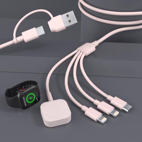 4 in 2 iWatch Charger Cable for Watch and iPhone, 6FT/1.8M Charging Cable iPhone and Watch Charger Combo, Multi iWatch Charger Cord, Travel iPhone and iWatch Charger for Apple Watch/iPhone/AirPods