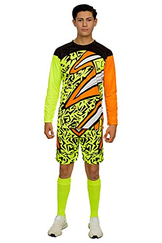Calamity Conjunto de goleiro e shorts (adulto extra grande, manga comprida e shorts)