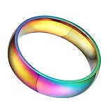 Holibanna anillo de de las mujeres anillos de acero inoxidable para mujer cúpula arco lebian gay anillo rings for women anillos hombre joyas de mujer anillo de moda Colorful