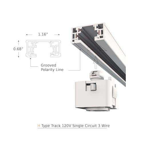 Veolux TH4W Lighting, H Track 4 Feet Single Circuit,120V thumb #1