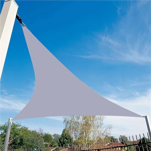 Voile d'ombrage triangulaire auvent extérieur anti-UV imperméable 4x4x5.7m café - 8