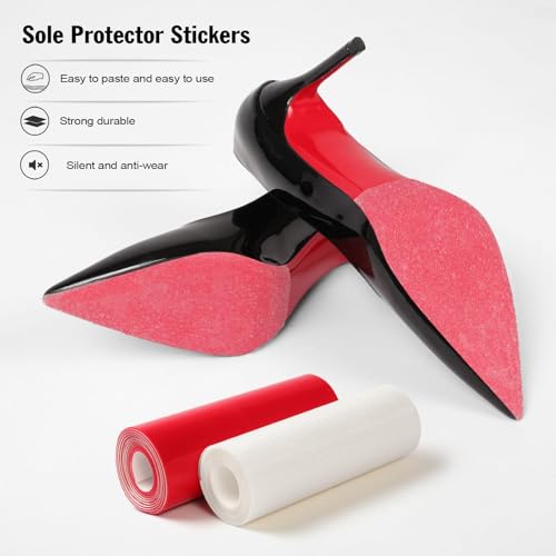 Image of Clear Sole Protector for High Heels (5x79in) | Self-Adhesive Transparent Anti-Slip Shoe Guard Sticker Fit Louboutin Shoe Soles