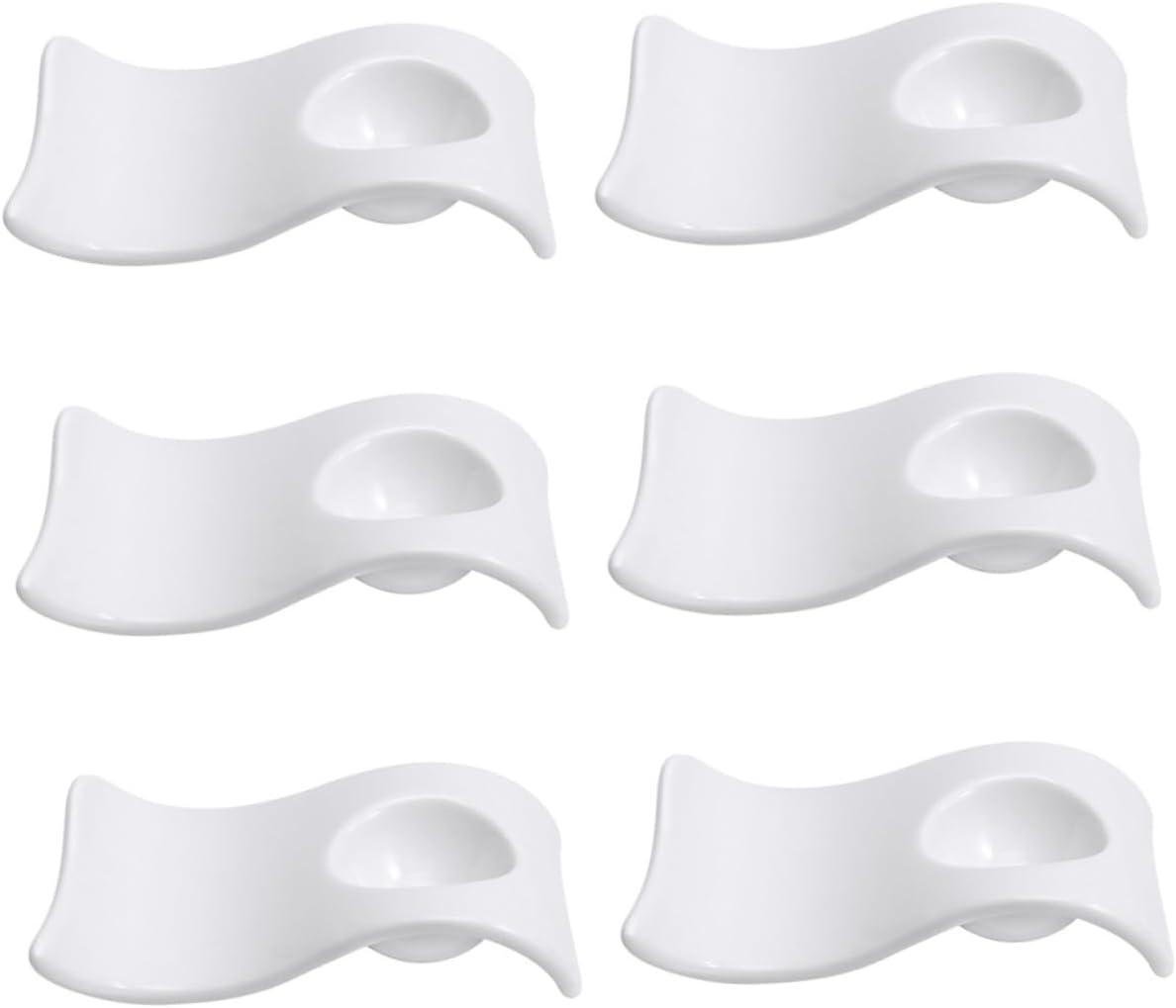 6pcs Wave-shape Egg Plates Rustic Egg Cup Holders Unbreakable Ceramic Containers Lightweight Storage for Dining