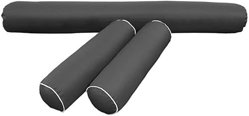 Miniatura 3 de *Cover ONLY* Style6 Twin-XL Size 78"x8" Contrast Piped Trim Bolster Pillow Slipcover AD003