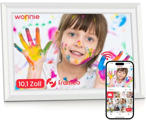 Frameo WLAN Digitaler Bilderrahmen 10,1 Zoll, HD 1280 * 800 IPS Touchscreen Elektronischer FotoRahmen mit 32GB Speicher, Auto Drehung… – Ansicht 1