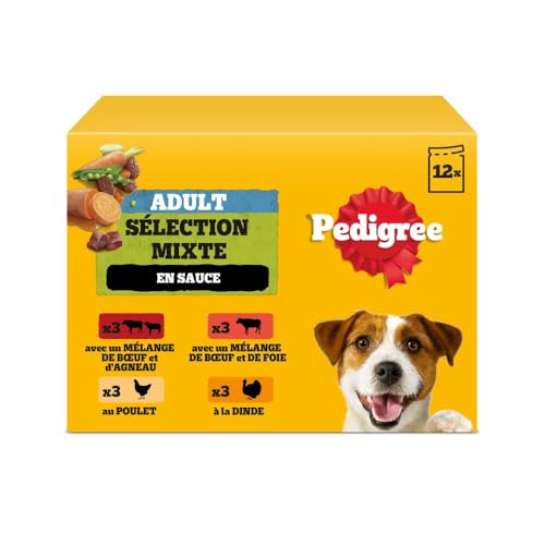 PEDIGREE Repas pour Chien - 48 Sachets Fraîcheur (Lot de 4 Packs 12x100g) - Pâtée pour Chien en...