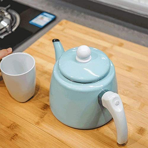 LIUBINGER Tetera Acero Agua Azul Camping Caldera de Acero Silbato Mini Caldera Cocina de Gas Inicio Abrir Fuego de Gas… - Imagen 6