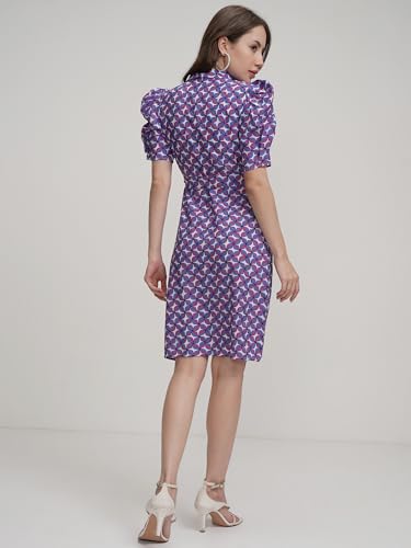Image of Tokyo Talkies Women's Floral Shirt Mini Dress | Lapel Collar, Short Sleeves & Belt | Chic & Effortlessly Stylish