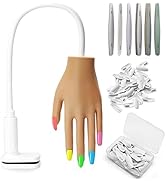 Flexible Silicone Practice Hand for Acrylic Nails, Nails Will Not Fall Off, Upgraded Manicure Fak...