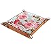 Ledertablett für Damen, Schmuckkästchen, Make-up, Organizer für Schreibtisch, Kommode, Nachttisch, rosa Rosen und Vögel