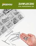 Zestaw 310 sztuk zawleczek zabezpieczających, zawleczek bezpiecznikowych, asortyment zawleczek ze stali nierdzewnej, zestaw wtyczek sprężynowych, M1,5, M2, M2,5, M3, M4, M5, M6, klipsy do samochodów