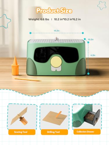 Image of BEAVERBOT Kids Cardboard Cutter Tool - Safe DIY Construction Kit for Children Ages 3+, Educational STEM Craft Toy for Boys & Girls, Creative Art and Building Project Set, Green