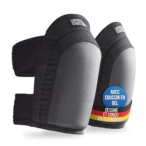 Genouillères en gel professionnel Lauter Schutz® pour le travail - pour poseurs de sol et de carreaux [Revêtement antidérapant et double fermeture...