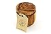 Tramanto Olive Wood Salt Pot - Rustic Wooden Cellar and Pinch for Salts with Lid - 3.5 Inch Wide