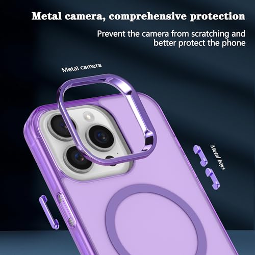 Coque magnétique pour iPhone 15 Pro Max antichoc violette fine de 6,7 pouces - 6