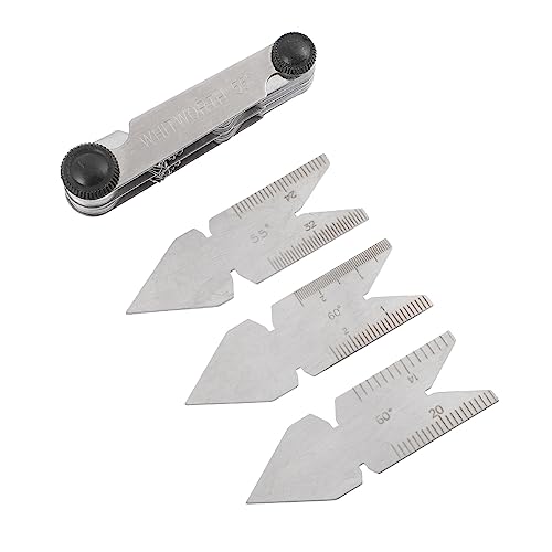 4pcs Thread Gauge Center Gauge Screw Pitch Gauge Screw Thread Pitch Cutting Gauge Screw Pitch Measuring Tool Measuring Gauge Gauging Lathe Tools Thread Plug Gauge Tool Steel Silver NAMOARLY