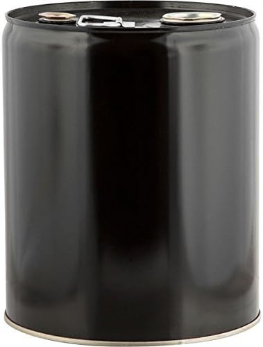 5 Gallon Tight Head Steel Black Pail, 1 Pail with Rust Inhibitor Unlined W/Trisure Fitting-2inches Npt & 3/4inches Npt