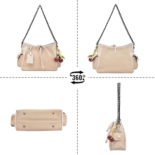 ARISTOTE Shoulder Bags Purses for Women, Hobo Tote Crossbody Bag Wallet Women with 2 Removable Strap 1 Cherry Keychain4