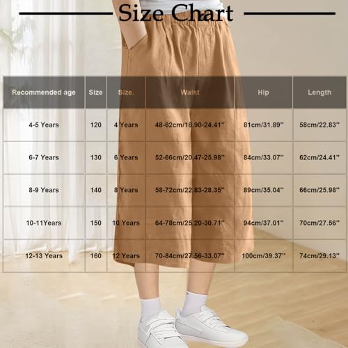 Cotton Linen Pants for Girls Boys Summer Fashion Baggy Wide Leg Capri Pants Kids 2025 Vacation Beach Pants Loose Fit3