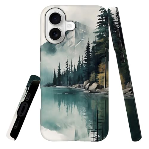 Coque L16QX motif aquarelle forêt montagne cadeau idéal pour fille et femme