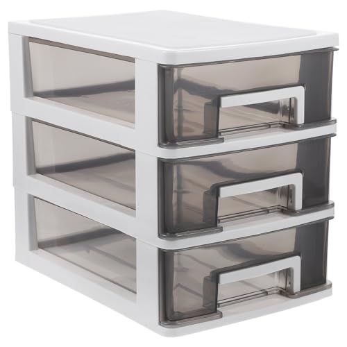 POPETPOP Caja de Almacenamiento de Plástico Cajones Múltiples, Organizador Práctico para Maquillaje y Artículos Compactos, Diseño Simple y Superficie Lisa Adecuado para Escritorio