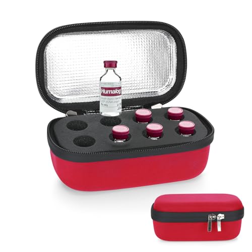 Image of YOUSHARES Insulin Fridge Holder Storage Case Organizer, peptide Vial Organizer Bag Fits Standard 10ml U-100 Vials, Built-in Aluminium Foil | Safe and Reliable Bottle Protector