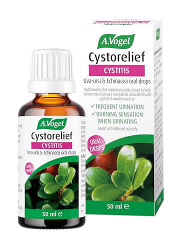 A.Vogel Cystorelief Cystitis Treatment for Women Uva-Ursi & Echinacea Oral Drops 50 Day Supply Reduces Frequent Urination & Burning Sensation When Urinating 50ml