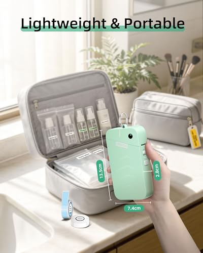 Image of ORGSTA S001 Label Maker Machine with Tape, Portable Bluetooth Label Maker for Home and Office Organization, Thermal Label Printer Mini Sticker Maker with Multiple Templates, Green