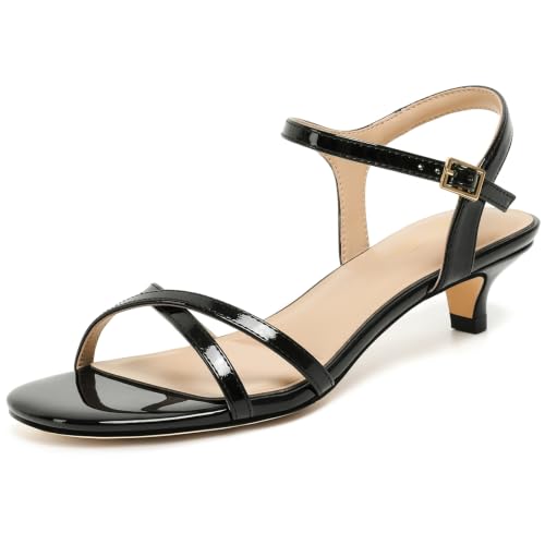 Image of Mostrin Strappy Heels for Women Ankle Strap Heels Women's Heeled Sandals for Party Prom Wedding