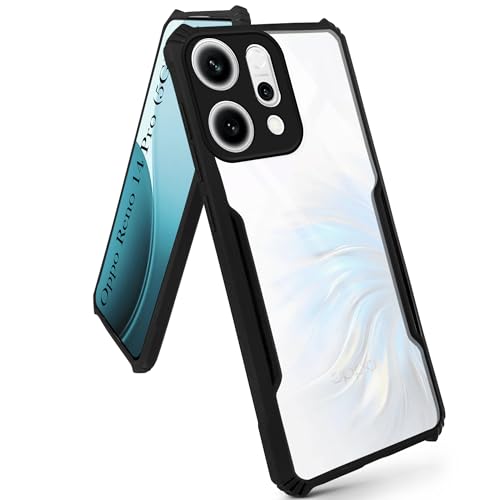 Image of Jkobi Back Cover Case for Oppo Reno14 Pro 5G | Oppo Reno 14 Pro 5G (Shockproof with Polycarbonate Clear Panel | Professional Black)