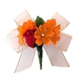 【ファミリアDR】カラフル 赤い蕾ローズ オレンジ CS-28-06 造花 完成品 コサージュ 手作り 花飾り 胸飾り 入園式 卒園式 入学式 卒業式 イベント 発表会