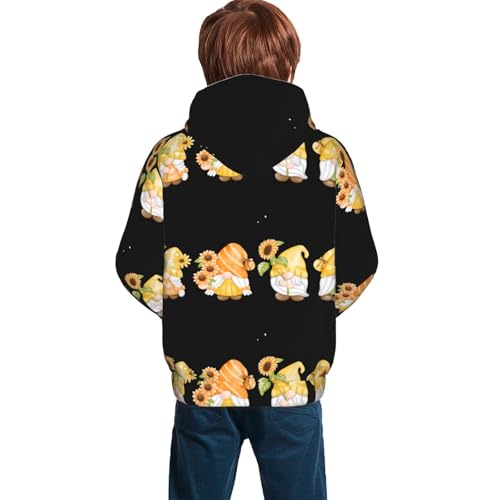 Hello Spring Sunflower Gnomes Kid Hoodies Boys Sweatshirts Girls Pullover with Pocket4