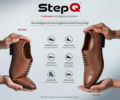 Image of LOUIS STITCH Derby Formal Shoes for Men | Lace-Up Cap Toe | Ideal for Business, Casual, Parties (RGCTBB)