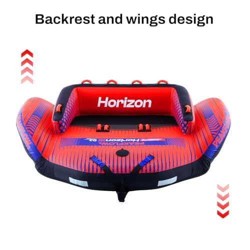 Image of PEAKFLOW Towable Tube,Boat Tube,1-3 Rider Models,Tubes for Boating,PVC Liner and Full Nylon Cover,Stable for Kids & Adults,Lake & Ocean Fun