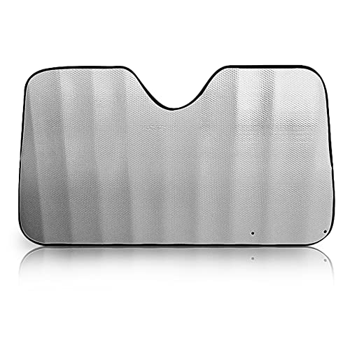 ENR Parasol para Coche Delantero，Parasol de Ventana Delantera Parasol Luna de Coche Metalizado Cortina Reflectante para...