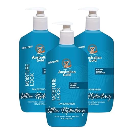 Australian Gold Moist Lock Tan Extender 16 Ounce Pump (473ml) (Pack of 3)